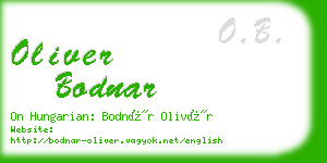 oliver bodnar business card